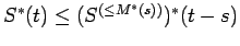 $ S^*(t) \le (S^{(\le
M^*(s))})^*(t-s)$