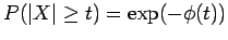 $ P({\left\vert X\right\vert}\ge t)=\exp(-\phi(t))$