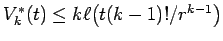 $ V_k^*(t) \le k \ell\bigl(t(k-1)!/r^{k-1}\bigr) $