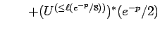 $\displaystyle \qquad + (U^{(\le \ell(e^{-p}/8))})^*(e^{-p}/2)$