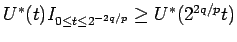 $ U^*(t) I_{0\le t \le 2^{-2q/p}} \ge U^*(2^{2q/p}
t)$