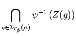 $\displaystyle \bigcap_{g \in {\cal I}_{T_\phi}(\mu) }
\psi^{-1}\left( Z(g) \right)$