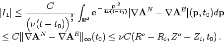 \begin{displaymath}
\begin{array}{c}
\displaystyle \vert I_1\vert \leq \frac{C}{...
...t _\infty(t_0) \leq \nu C(R^o-R_i, Z^o-Z_i, t_0)\,.
\end{array}\end{displaymath}