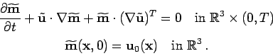 \begin{displaymath}
\begin{array}{c}
\displaystyle \frac {\partial \widetilde{\m...
...\mathbf{x}}) \quad {\rm in \ } \mbox{\Bbbb R}^3\, .
\end{array}\end{displaymath}